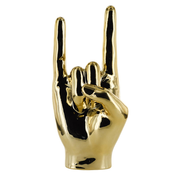 Dekoracja, figurka Dłoń Rock and Roll     złota