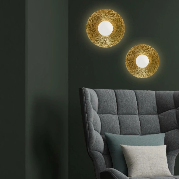 Lampa ścienna SUN M złota 35 cm