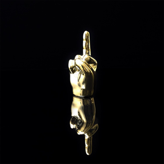 Dekoracja, figurka Dłoń mała 1 palec      złota