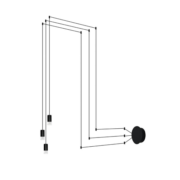 MOOSEE lampa ścienna FLUSSO WALL 3 czarna