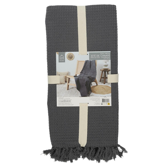 Narzuta na łóżko waflowana 120x150 cm     grafitowa