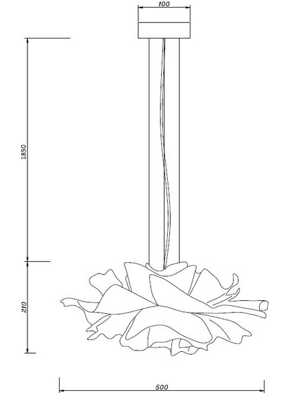 Lampa wisząca PEONY biała 50 cm - nowoczesna lampa sufitowa do salonu