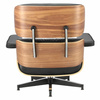 Fotel Vip z podnóżkiem czarny/walnut /standard base