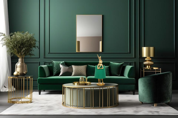 KARE lampa stołowa RABBIT 68 cm  złota / zielona