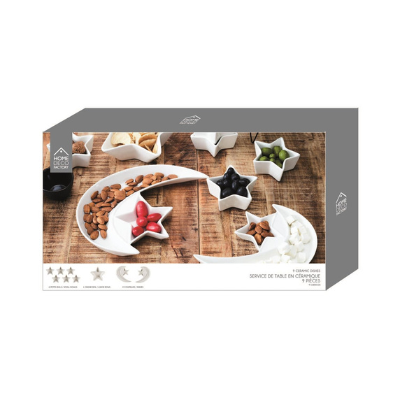 Zestaw 9 naczyń do serwowania Starry      Night biały