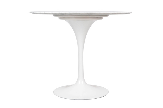 Stół TULIP MARBLE 90 CARRARA biały - marmur, metal