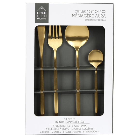 Zestaw sztućców Gilded złote na 6 osób