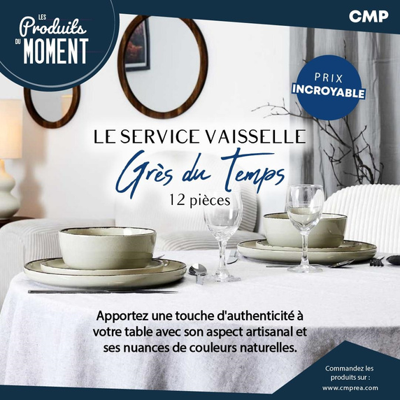 Zestaw obiadowy Temp na 4 osoby beżowy