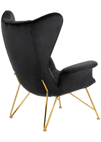 Fotel SHRIMP VELVET czarny / złoty