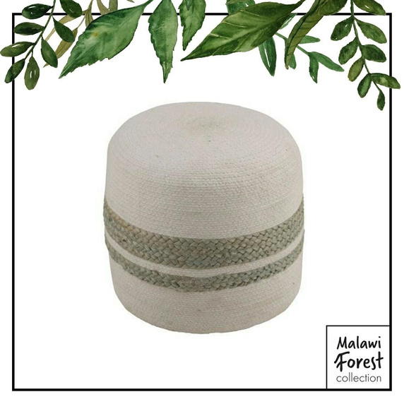 Pufa Hassock Sage green juta