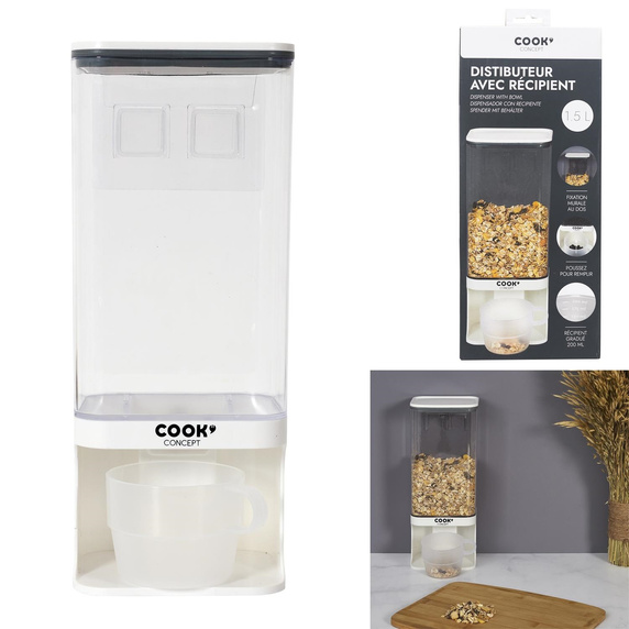 Dozownik na produkty sypkie z miseczką    1,5L