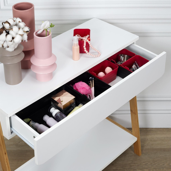 Zestaw 7 organizerów czarne/czerwone