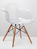 Krzesło ICE WOOD ARM transparentne - poliweglan, podstawa bukowa