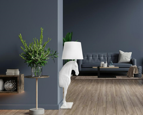 MOOSEE lampa podłogowa KOŃ HORSE STAND    S biała - włókno szklane