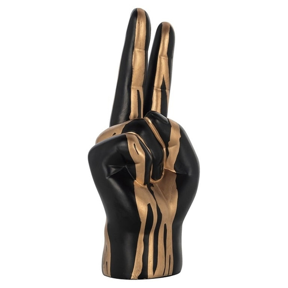 RICHMOND dekoracja HAND PEACE czarno-złota