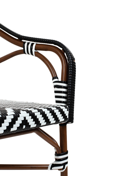 Krzesło ogrodowe CAFE AZURE biały / czarny