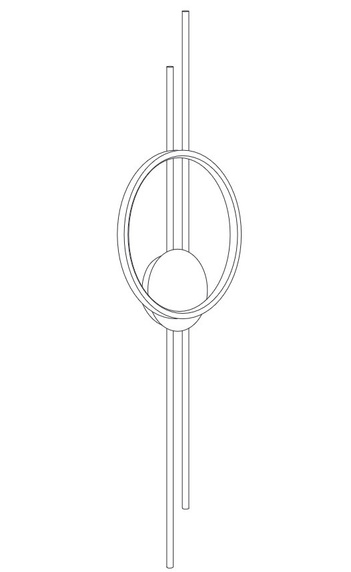 Lampa ścienna ECLIPTICA LED złota 100 cm