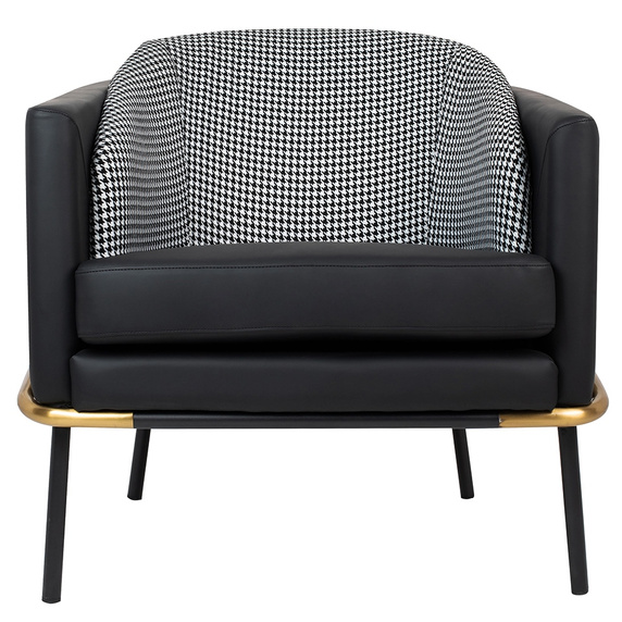 Fotel GUBI czarny - ekoskóra, metal