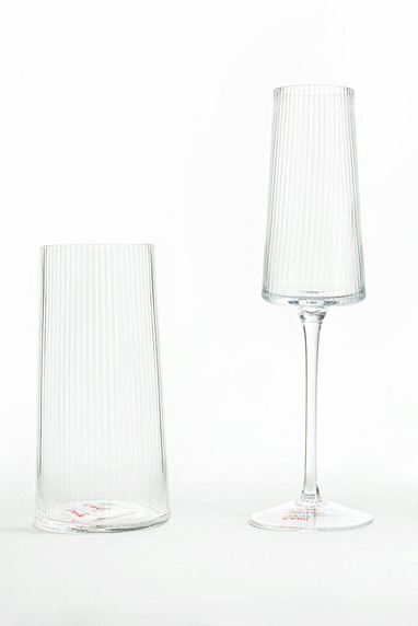 KARE kieliszek do szampana RIFFLE 215 ml transparentny