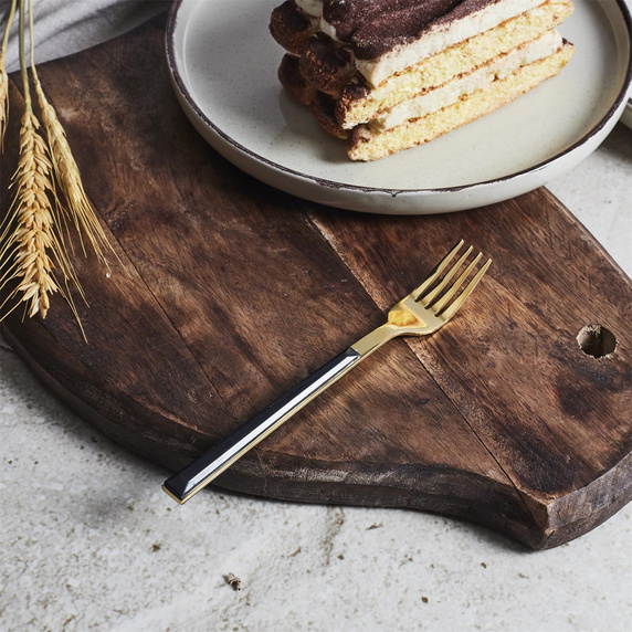 Zestaw 4 widelczyków deserowych           Charlotte złote/czarne