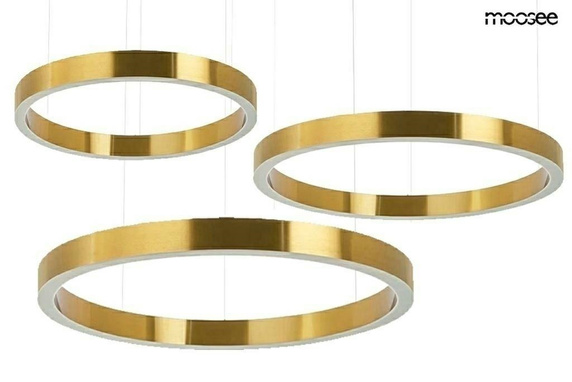 MOOSEE lampa wisząca RING 60 + 80 + 100 złota na jednej podsufitce