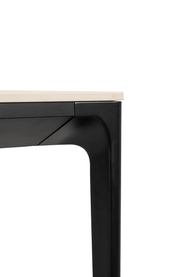 Stół SLIM 180x90 biały, czarny - ceramiczny marmur, aluminium