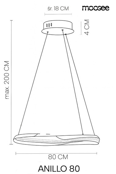 MOOSEE lampa wisząca ANILLO 80 czarna