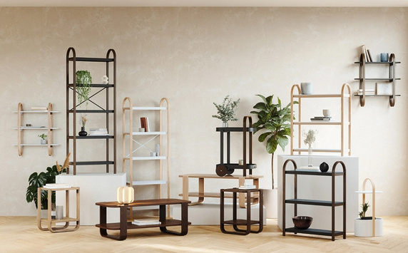 UMBRA wózek barowy BELLWOOD czarny orzechowy