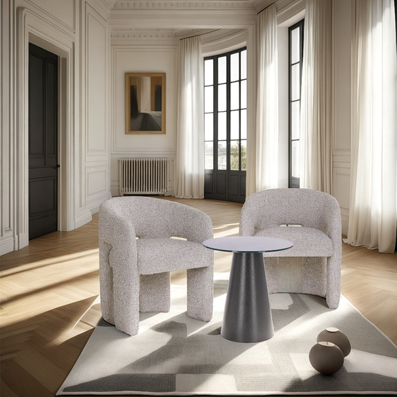 Stolik kawowy Soleilo szklany okrągły     60cm czarny