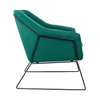 Fotel EMMA VELVET ciemny zielony -        welur, metal