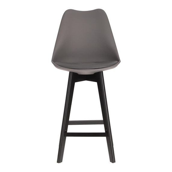 Stołek barowy Norden wood black low PP    ciemny szary