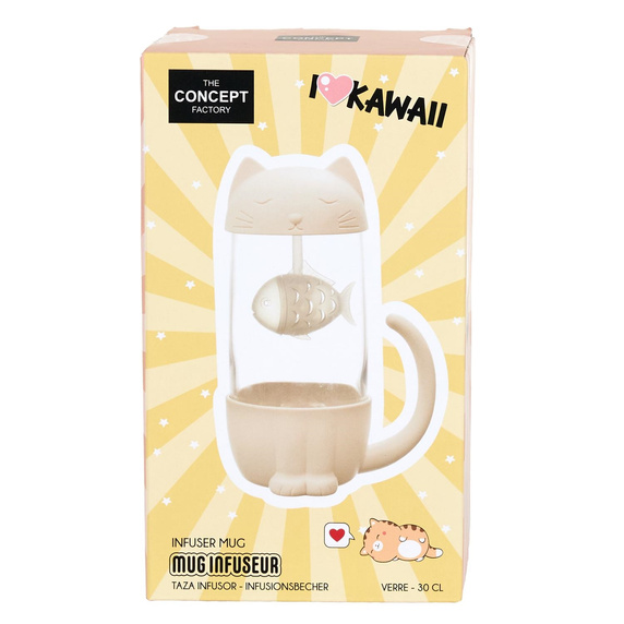Kubek Kawaii z zaparzaczem Kotek z rybką  300ml