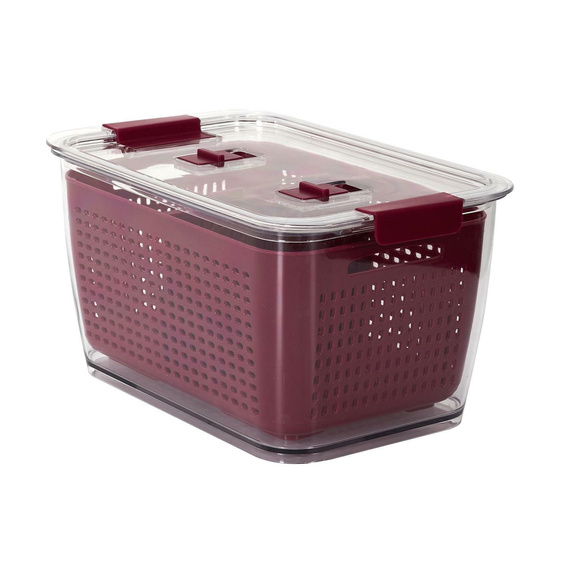 Pojemnik do przechowywania  w lodówce  owoców i warzyw bordowy
