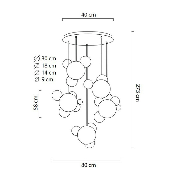 MOOSEE Lampa wisząca CAPRI DISC 5 złota