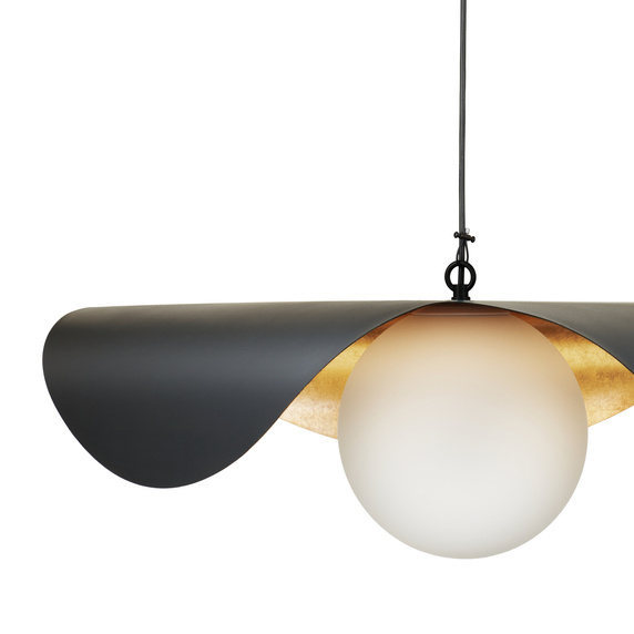 Lampa wisząca ENZO czarno złota kula 40 cm