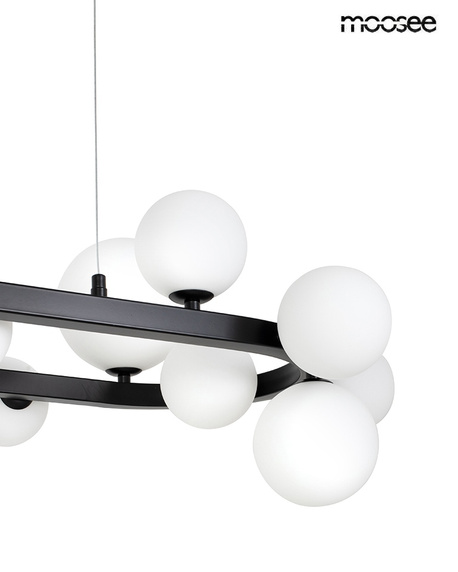 MOOSEE lampa wisząca ALURE OVAL 120 czarna/mleczna