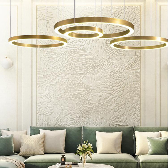 Lampa wisząca CIRCLE 80 LED mosiądz szczotkowany 80 cm