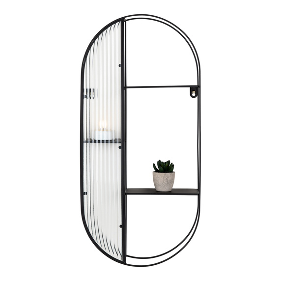 Półka Newcastle 3 poziomy szkło/czarna