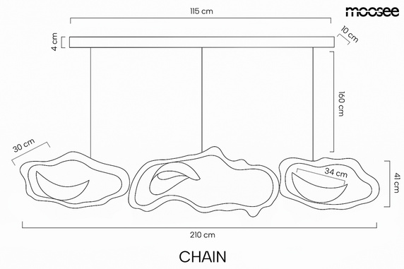 MOOSEE lampa wisząca CHAIN złota