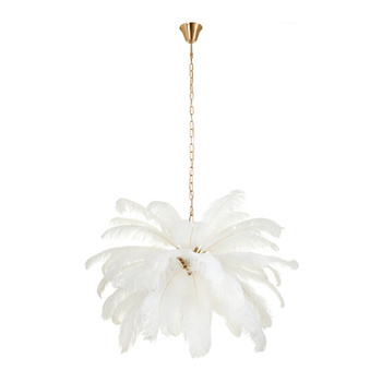 Lampa wisząca EMU pióra białe 100 cm