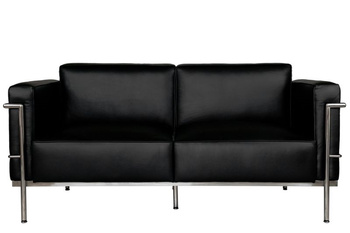 Sofa 2-osobowa Soft GC czarna skóra