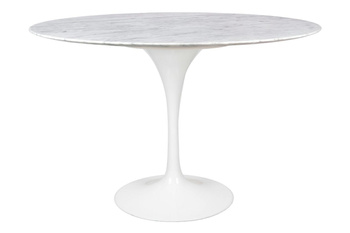 Stół TULIP MARBLE 120 CARRARA biały - marmur, metal