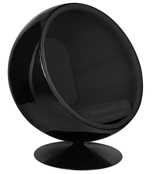 Fotel BALL BLACK czarny - włókno szklane, metal