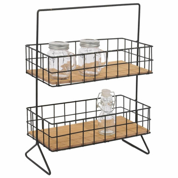 Półka koszyk naturalny/czarny