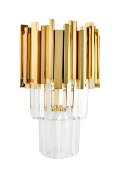Lampa ścienna IMPERIAL WALL GOLD - stal, kryształ