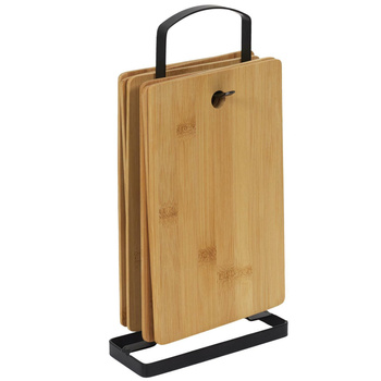 Zestaw 6 desek do krojenia bambusowych    na stojaku