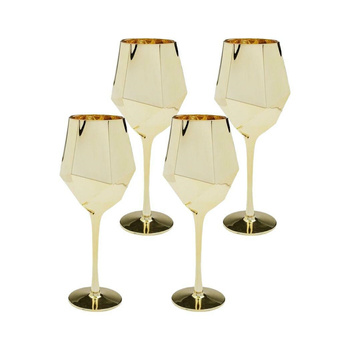 KARE komplet 4 kieliszków do wina         DIAMOND 660 ml złoty