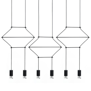 Lampa wisząca FLUSSO LINE 6 czarna