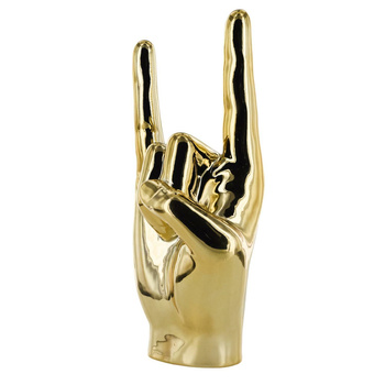 Dekoracja, figurka Dłoń Rock and Roll     złota