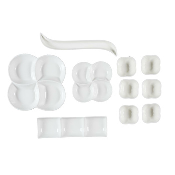 Zestaw 10 naczyń do serwowania            przystawek biały